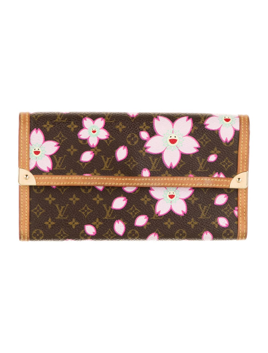 * Louis Vuitton Monogram Cherry Blossom Porte Tresor International Wallet 34345