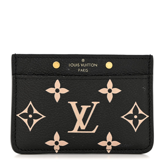 * Louis Vuitton Empreinte Card Holder Black Beige