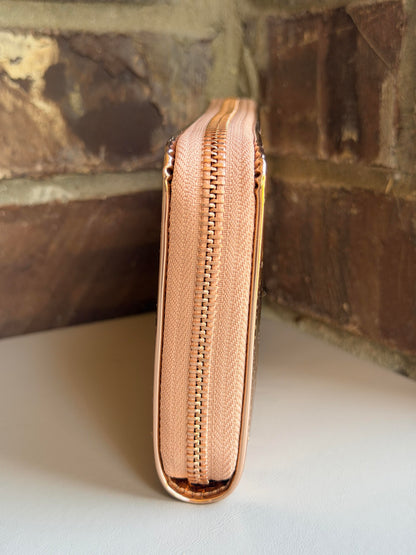 Louis Vuitton Zippy Wallet Monogram Mirror Coated Canvas Copper	87654