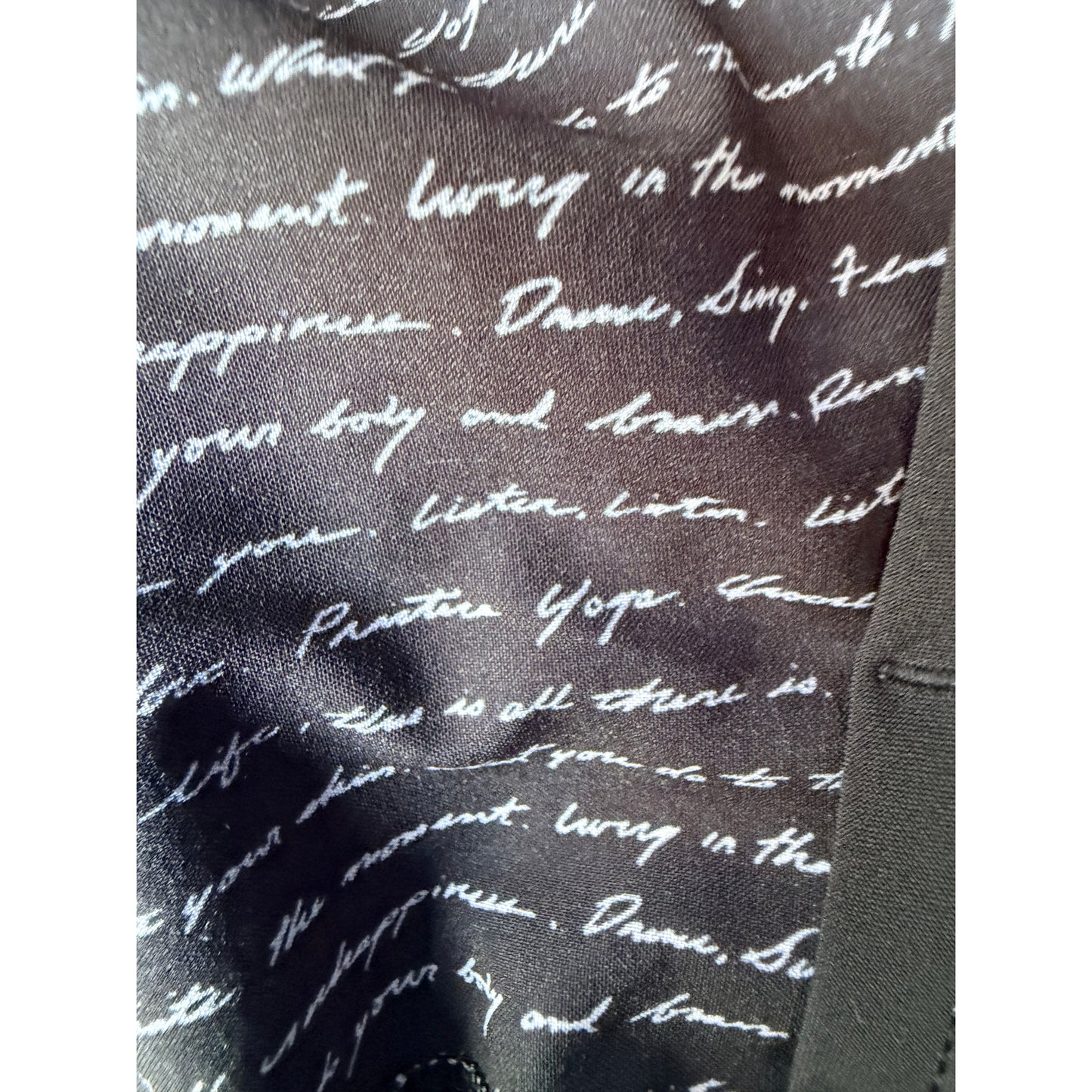 Lululemon Speed Shorts Size 8 Black White Manifesto Script Print Running
