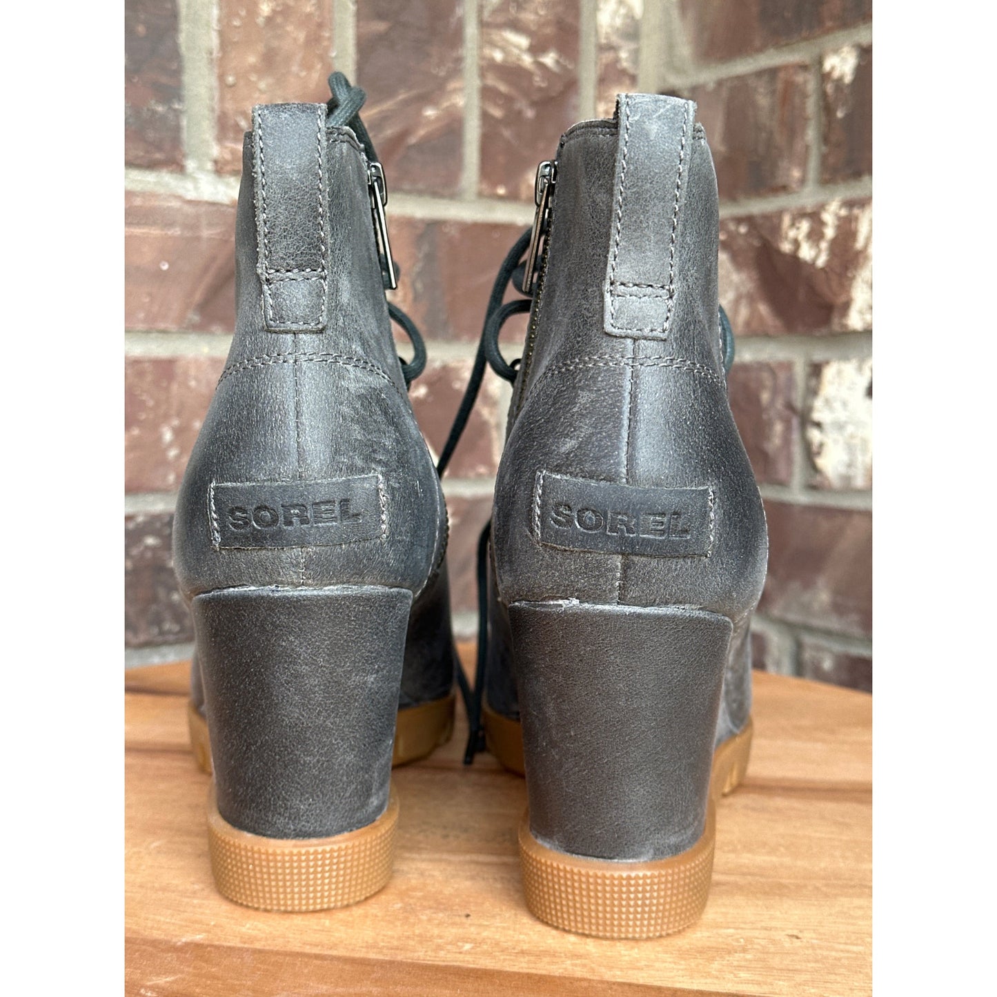 Sorel Joan Up Town Lace Waterproof Boots Quarry Size 10.5